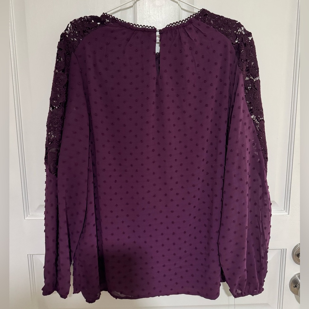 Remi James Purple Layered Long Sleeve Top Size 1X New With Tags - Picture 3 of 8